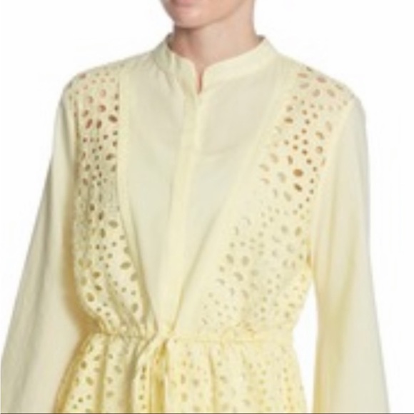 CATHERINE MALANDRINO EMELIA EYELET PEPLUM TUNIC SIZE M EXCELLENT CONDITION - Picture 5 of 11